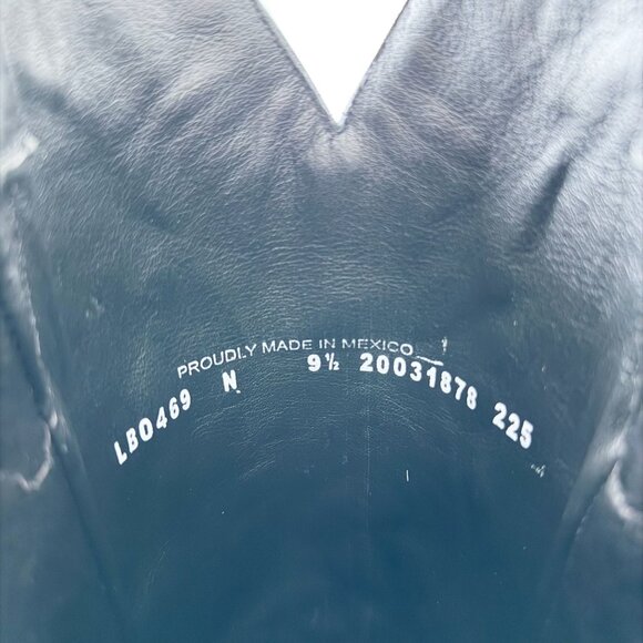 Lane COSSETTE Womens Cowboy Boots 9.5 Black Western Cowgirl Mid Calf Snip Toe - Picture 9 of 11